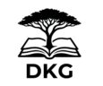 dkg logo tree book black and white